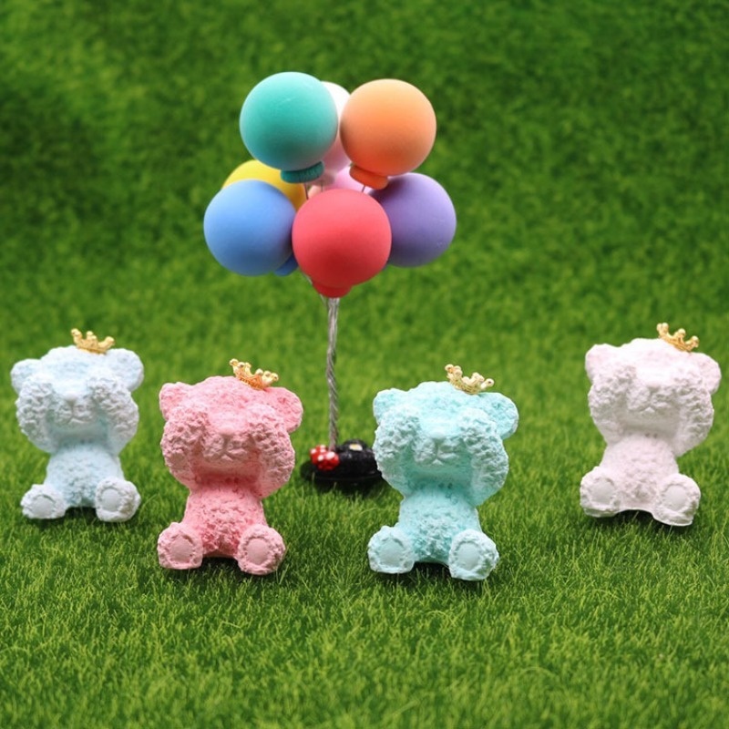 1 Phụ Kiện Trang Trí Bánh Kem Hình Gấu / Vương Miện Dễ Thương Lãng Mạn