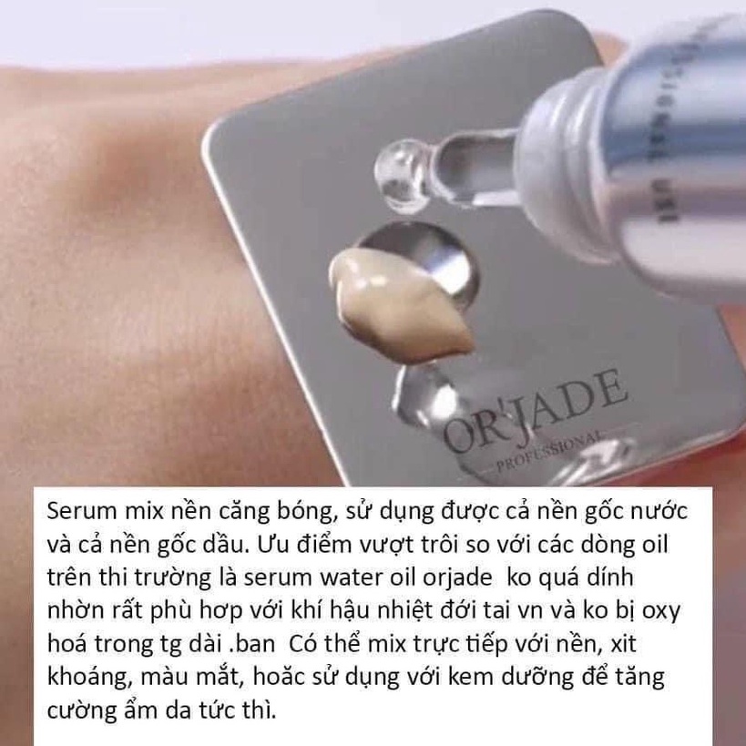 Tuýp Orjade Serum Glow Water (Serum pha nền căng bóng da) chuyên dùng cho makeup