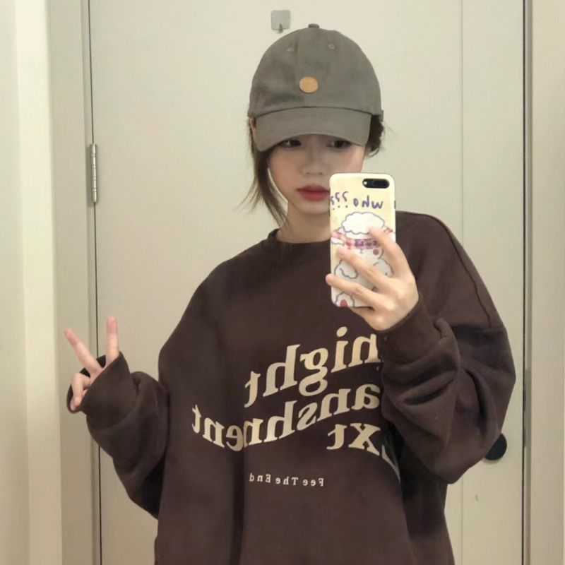 NRVP Mới Áo Thun Tay Dài Dáng Rộng In Chữ Phong Cách Hàn Quốc 2023