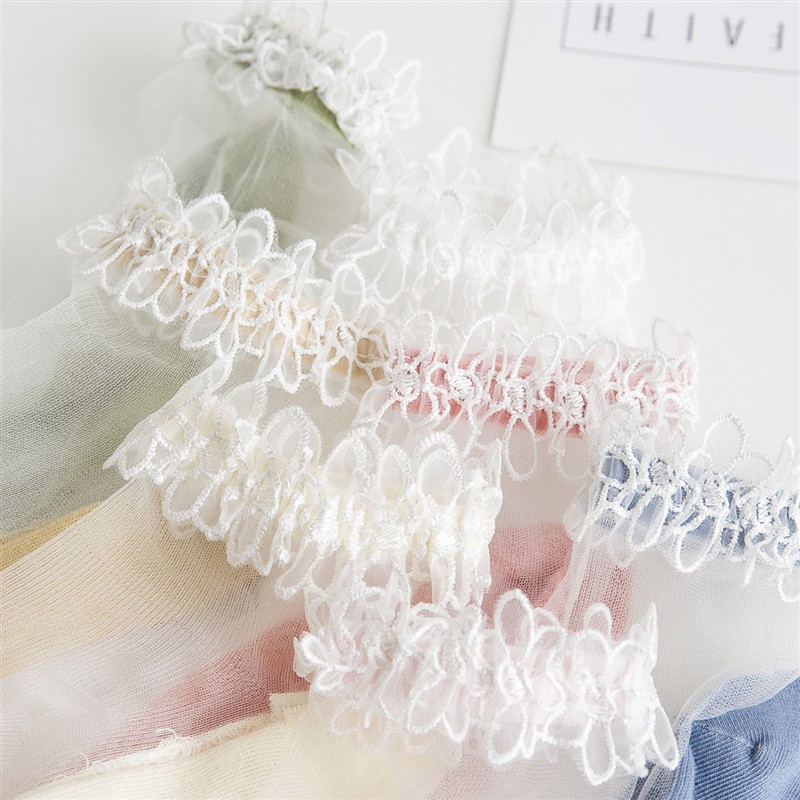 [Mã 151FASHIONSALE1 giảm 10K đơn 50K] Tất Vớ Trong Suốt Cổ Viền Ren Hoa Cổ Lửng Thun Thoáng Khí - Vani Store