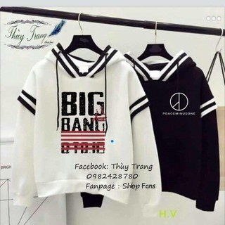 áo hoodie BIGBANG phối mũ viền tay có đủ size S M L in theo yêu cầu