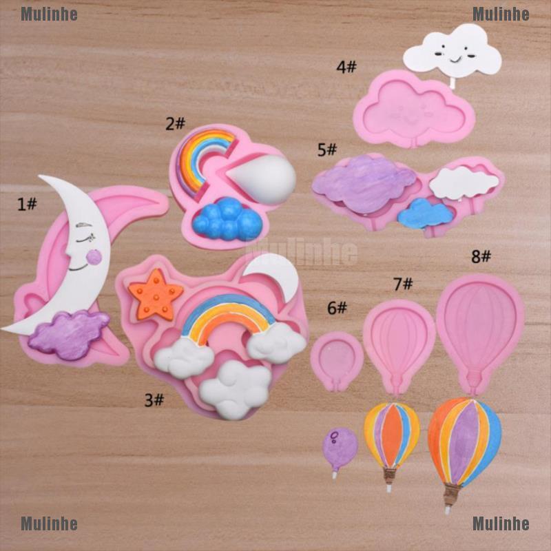 Khuôn Silicone Tạo Hình Đám Mây Kẹo Mút 3D Trang Trí Bánh Kem Sinh Nhật Cho Bé