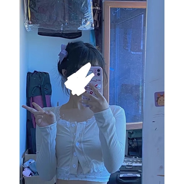 〽Set Áo Croptop Dài Tay Phong Cách Retro🔅Ảnh thật và bảng size ở cuối 🔅〽️