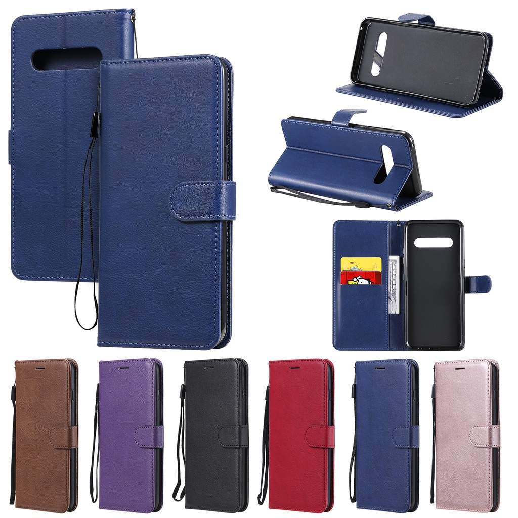 Bao da điện thoại PU kiểu ví cho LG V20 V30 V40 V50 V60 THINQ LG H990N H930 V405QA7 LM-V500N