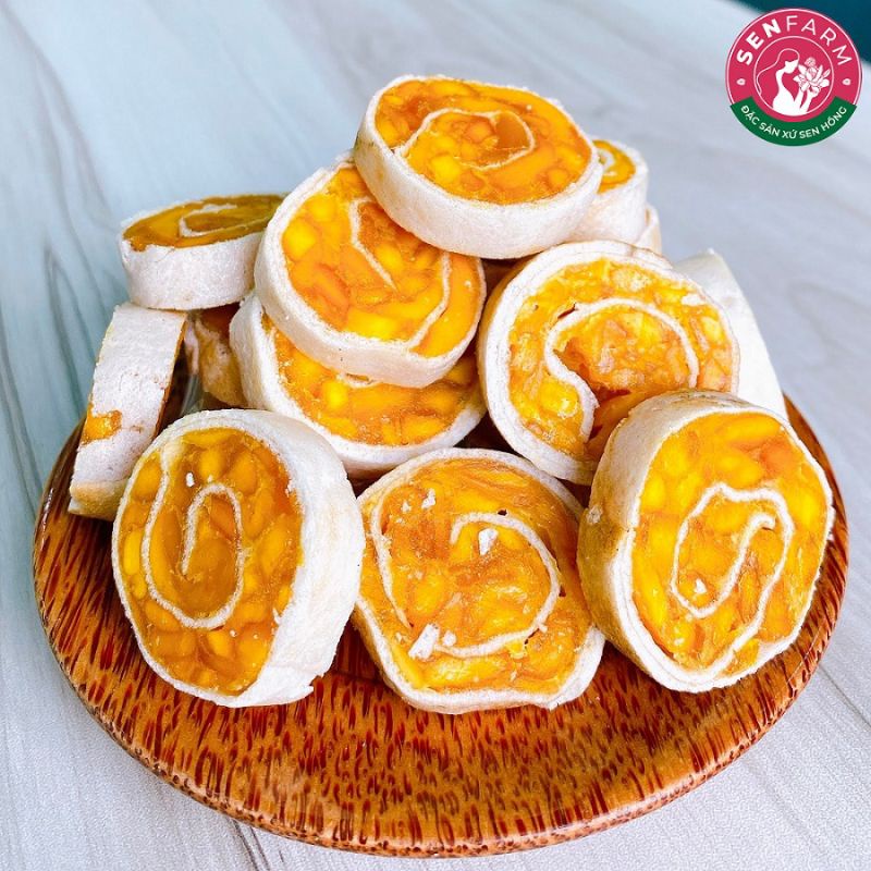 Kẹo xoài dẽo cuộn bánh tráng KIÊN LONG đặc sản Bến Tre-1Kg
