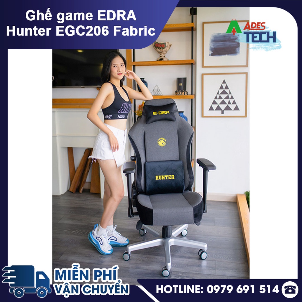 Ghế chơi game EDRA Hunter EGC206 Fabric - HÀNG CHÍNH HÃNG NEW 2022 - Hành trình trở thành game thủ