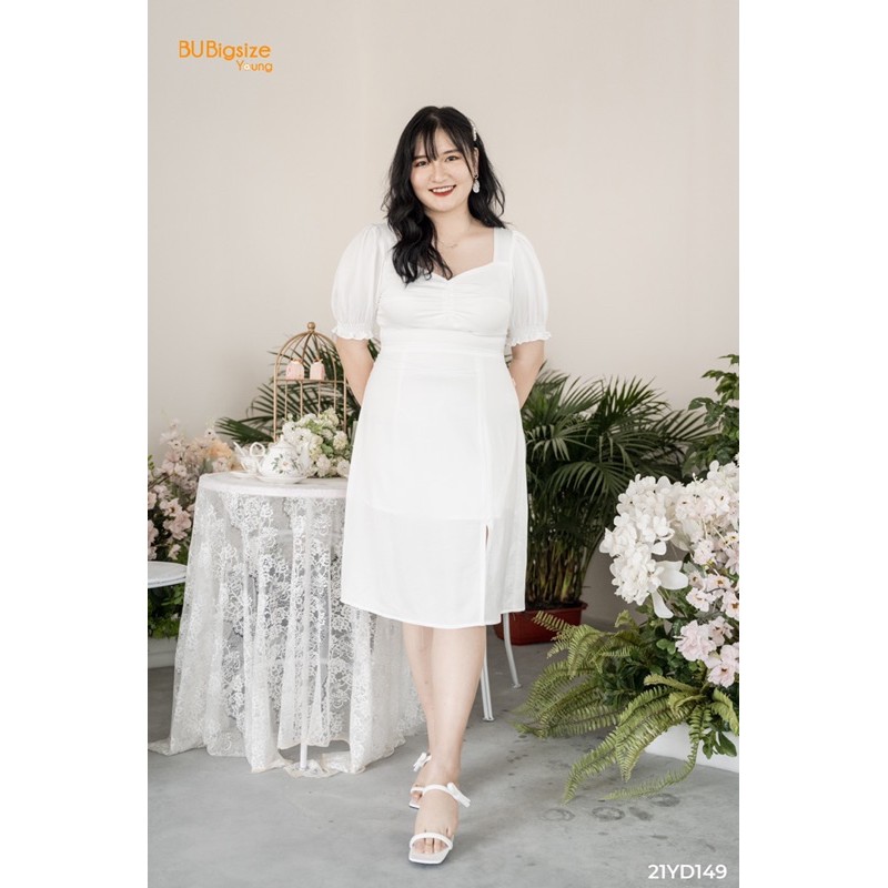 Đầm A xẻ nhún ngực BIG SIZE 55kg đến 95kg - 21YD149 - [BU Bigsize Young]