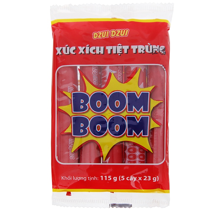 Xúc xích tiệt trùng Boom Boom Vissan 115g (5 cây/gói) - SM0038 - SIBMART