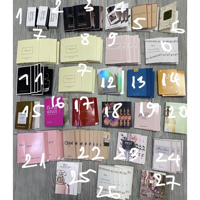 Vials nước hoa các hãng 1-2ml hàng chính hãng