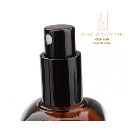 Lọ đựng chiết mỹ phẩm thủy tinh nâu nắp xịt 5ml/10ml/15ml/20ml/30ml/50ml/100ml [Giá sỉ/lẻ]