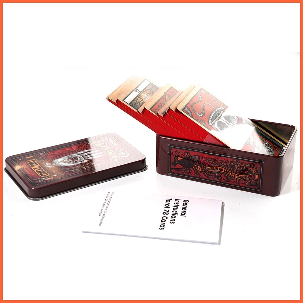 Mới Bộ Bài Tarot Del Toro 78 Lá Kèm Hộp Kim Loại