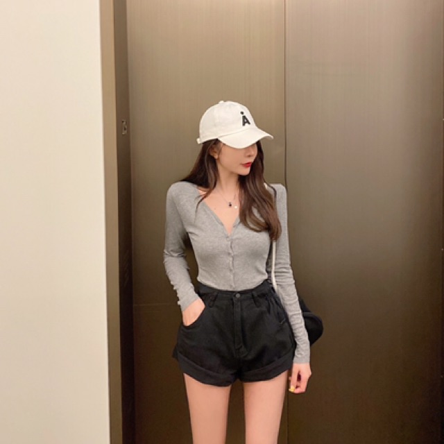 (Hàng Quảng Châu) Quần short jeans cạp cao chun cá tính (TB) | BigBuy360 - bigbuy360.vn