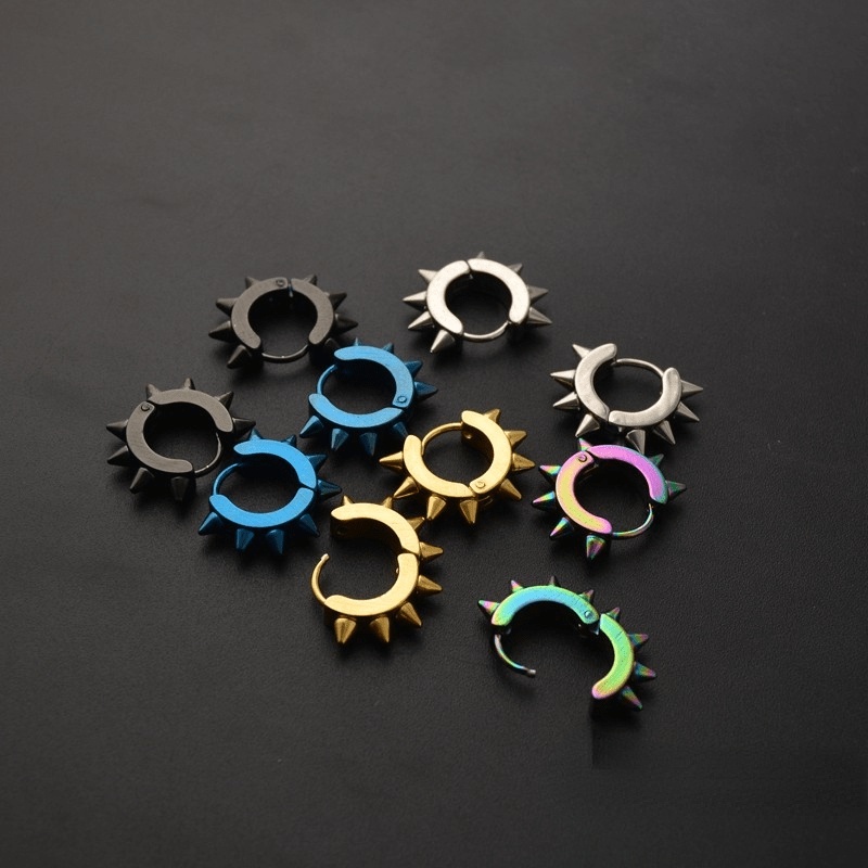 Khuyên Tai Thép Không Gỉ Hình Nón Phong Cách Hàn Quốc 19883 Dành Cho Nam Và Nữ