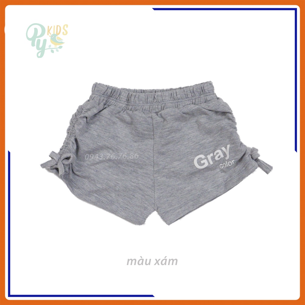 Quần sort cotton cho bé gái từ 5-25kg, nhún 2 bên phối hình mẫu mới 2021