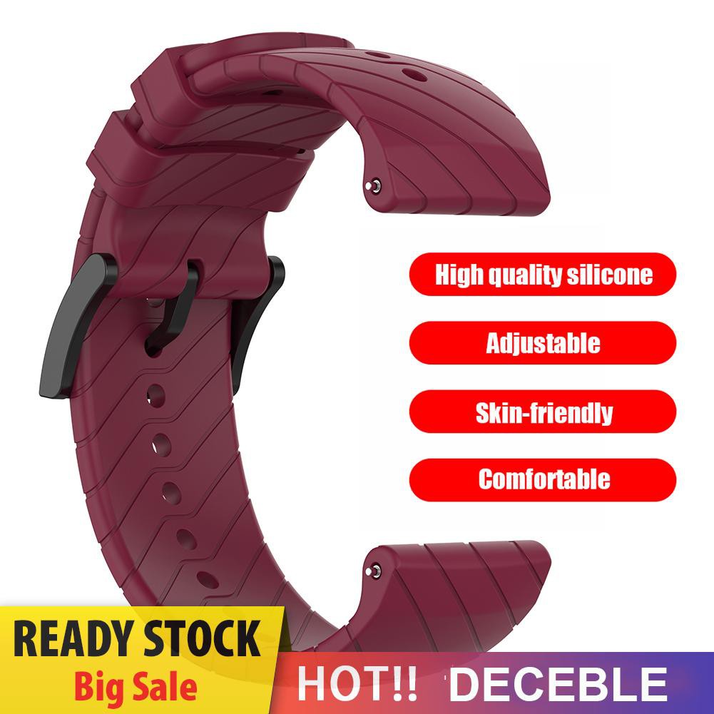 Deceble Soft Silicone Wristband Bracelet Watch Strap w/Buckle for Suunto 9/9 Baro