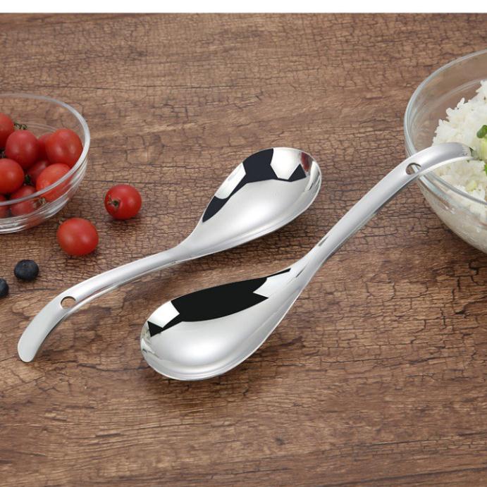 Muôi múc canh muỗng inox sáng bóng dày đẹp - môi hàn quốc bé