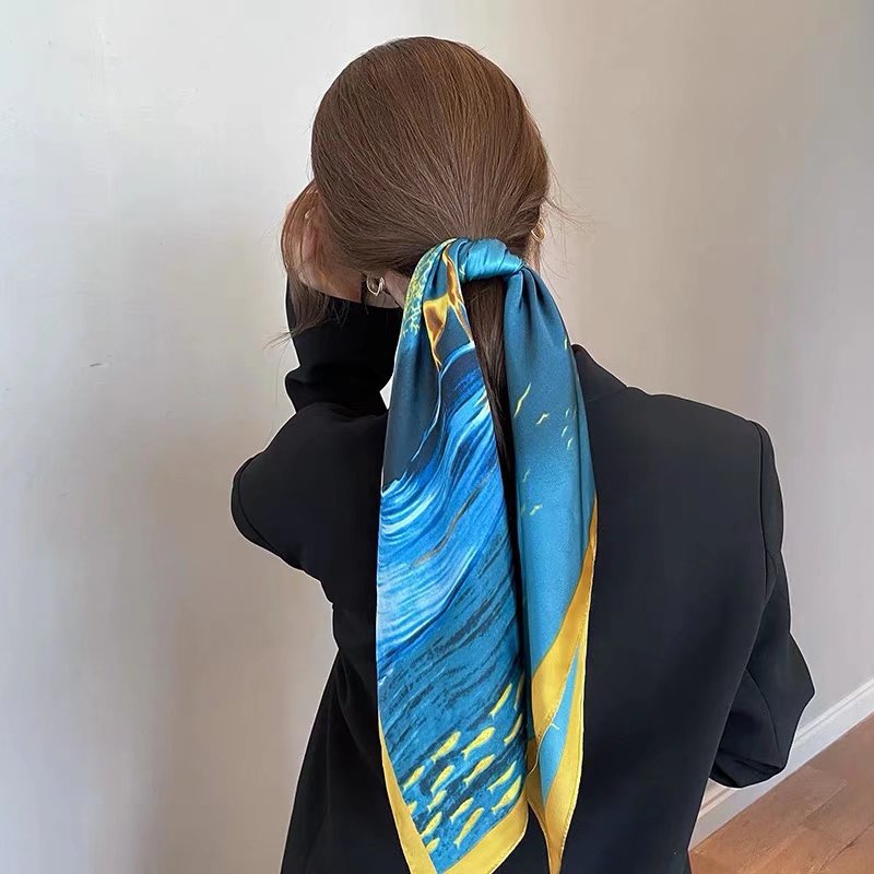 Khăn Choàng Lụa Nhân Tạo In Họa Tiết Sang Trọng 70CM (27.55inch) WJ1026-199