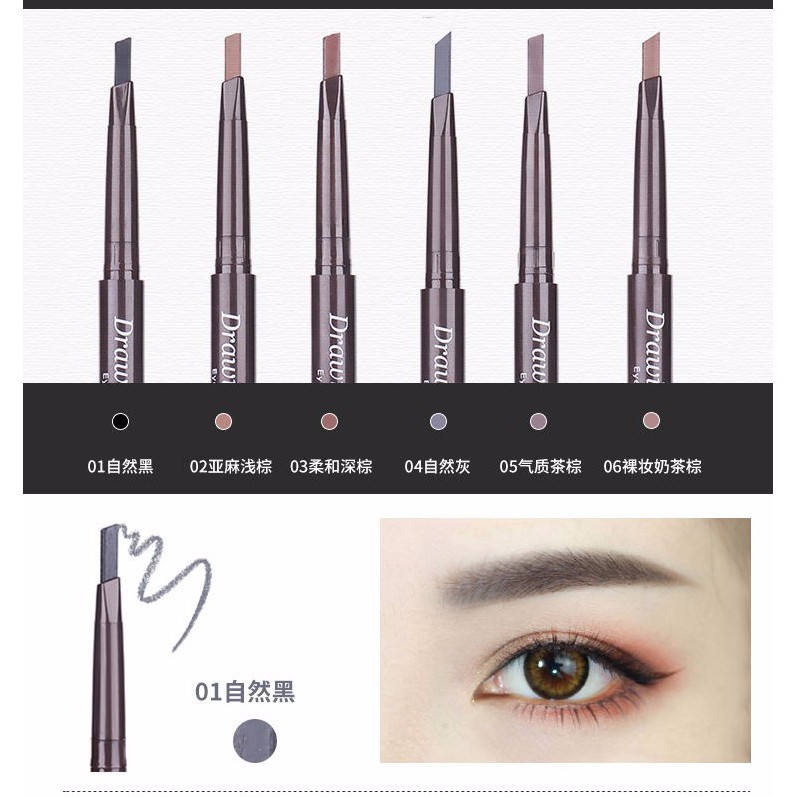 Chì Kẻ Mày 2 đầu Geometry Eyebrows kèm hộp chính hãng nội địa màu mượt sỉ tốt- GIÁ RẺ 09