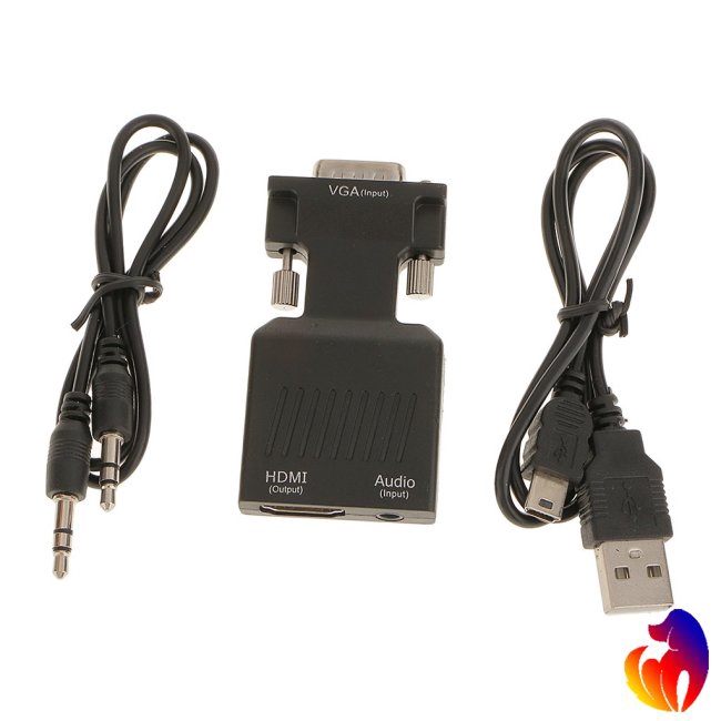 Blackhole Đầu cắm chuyển đổi đầu VGA 1080P sang đầu HDMI có lỗ cắm 3.5mm