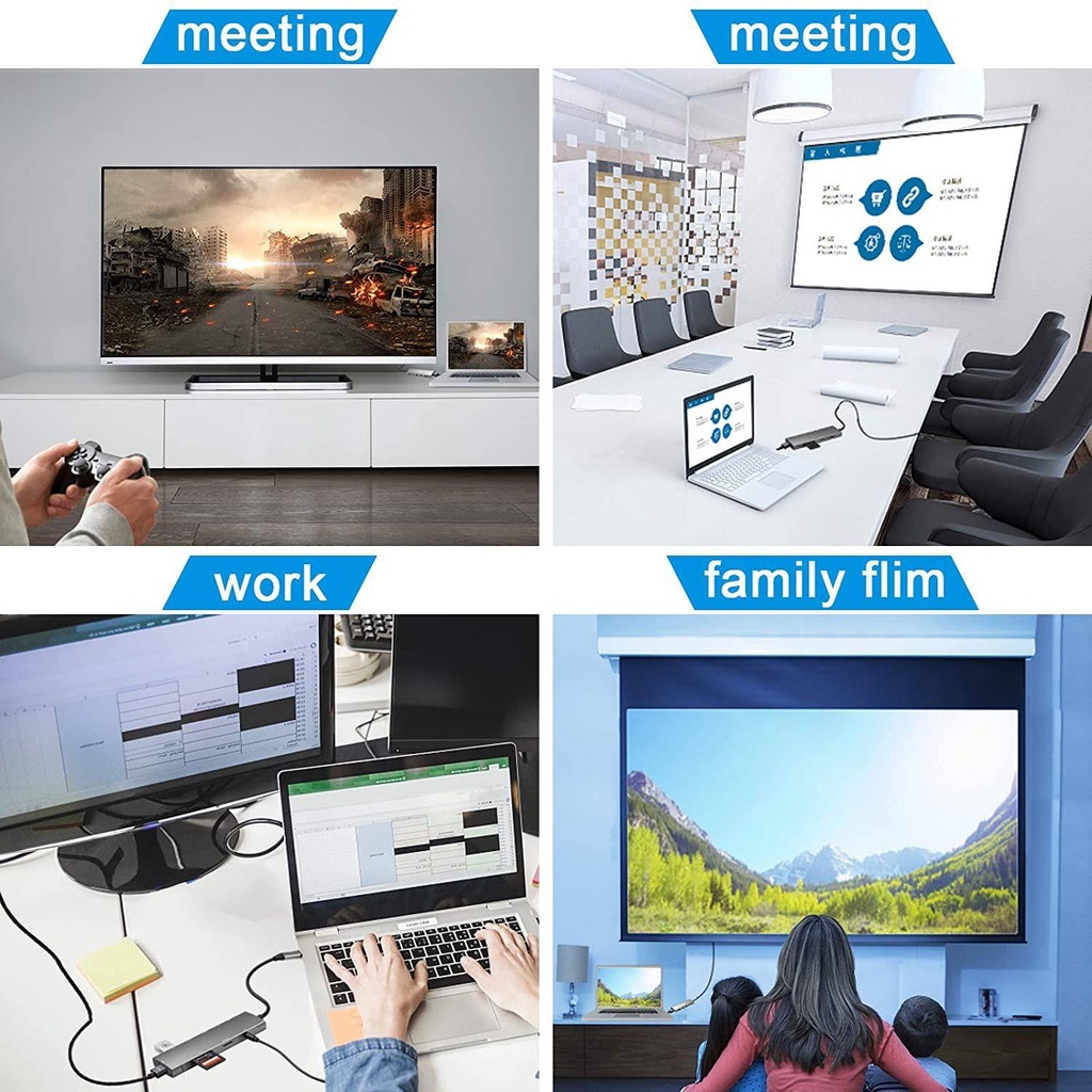Bộ ChuyểN ĐổI BORAG 9 Trong 1 SD / TF, VGA USB3.0 Audio 4K HDMI