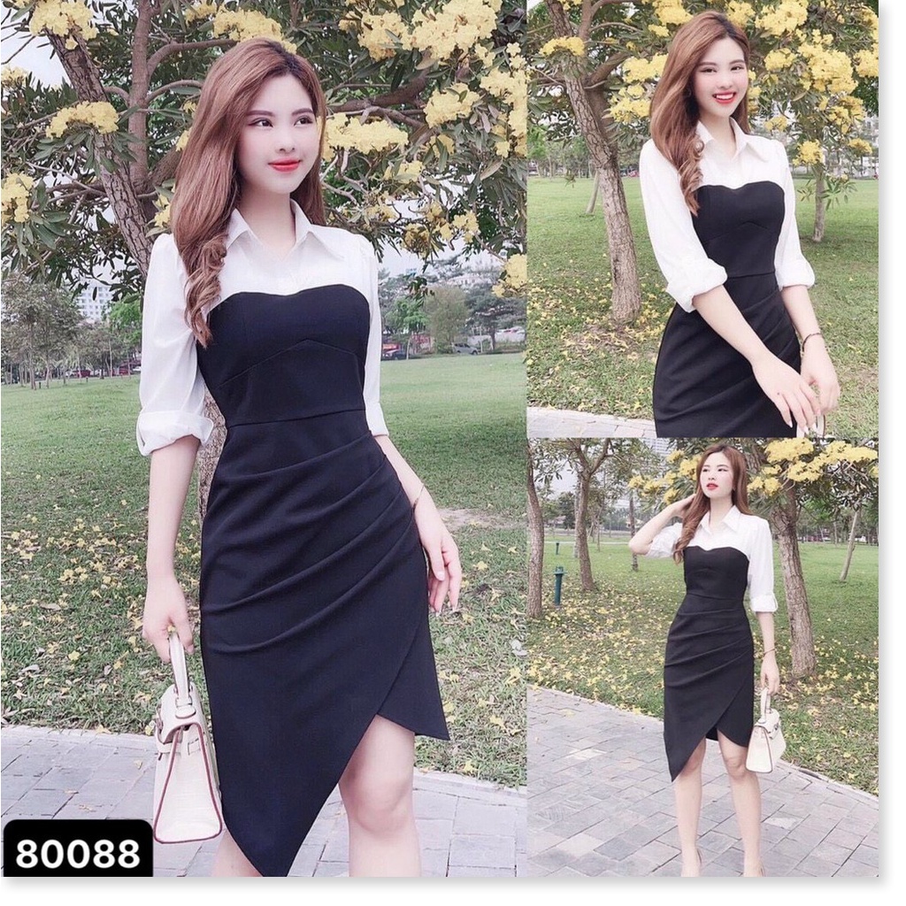 Đầm poly 2 da phối voan siêu xinh , tôn dáng , hot hot 2021 KME FASHION