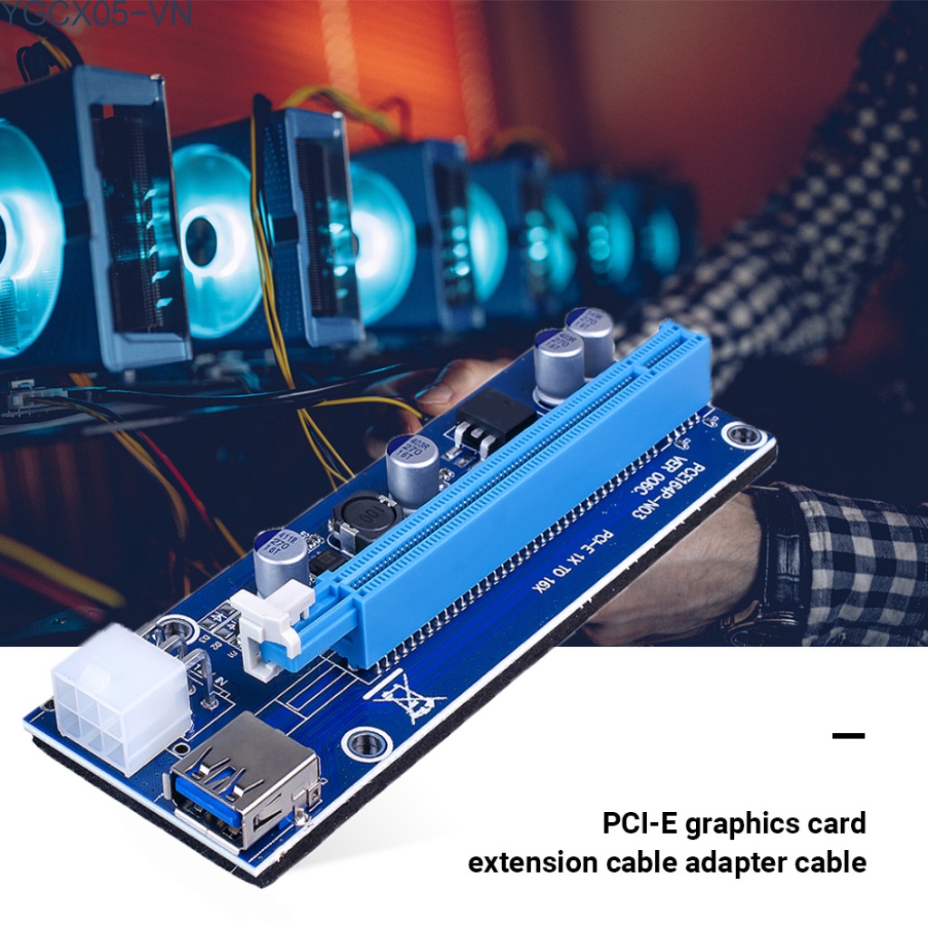 Cáp Chuyển Đổi Ver006C Pci-E 1x Sang 16x Usb 3.0 Sata 15pin Sang 6pin Cho Mining Miner | BigBuy360 - bigbuy360.vn