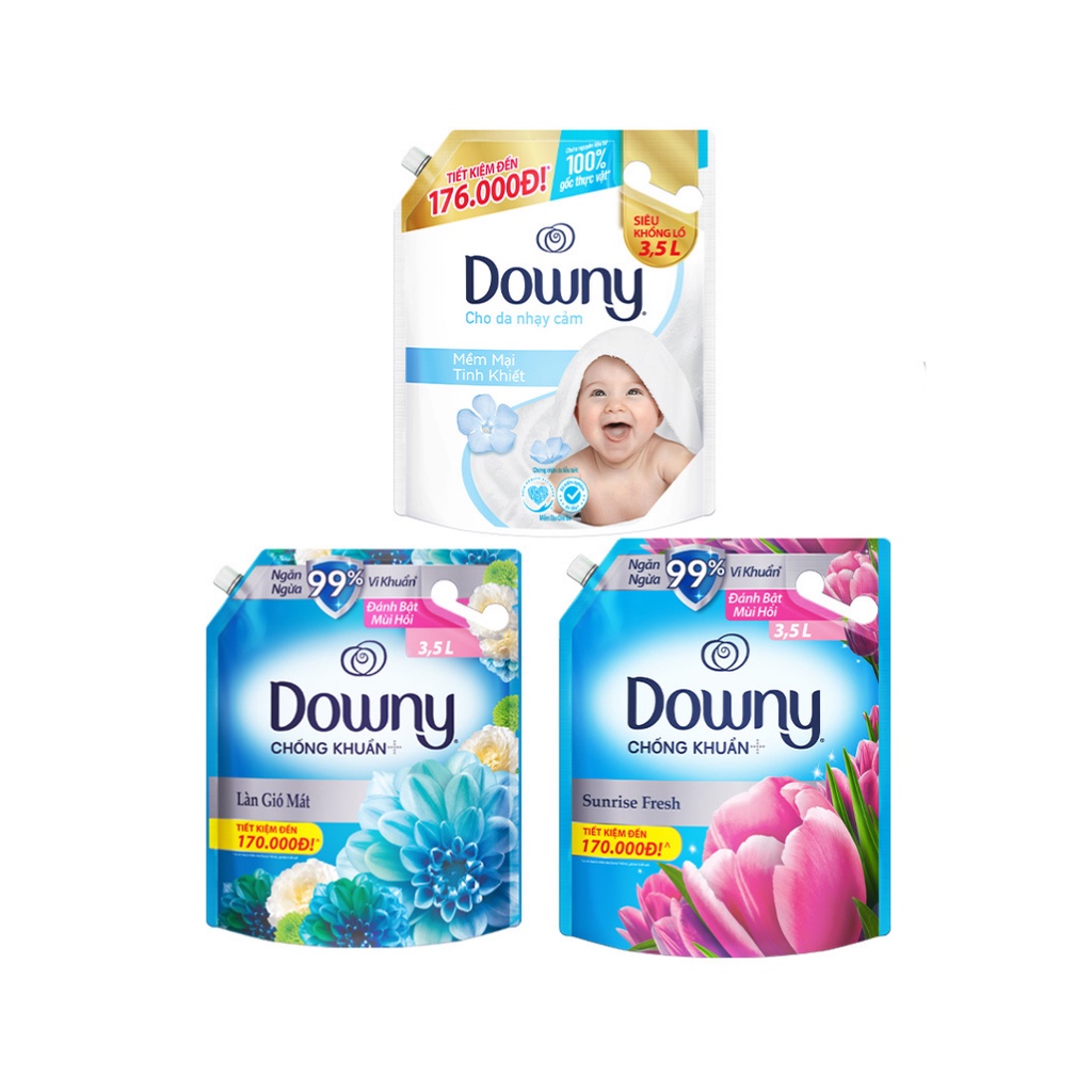 Combo 2 Nước Xả Vải Downy Hương Nước Hoa Cao Cấp Nhiều Mùi Hương Dạng 3.5L/Túi