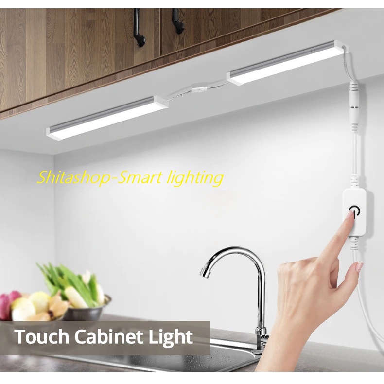 ▽✙Bộ đèn LED thanh ngang dài 40cm 50cm 60cm gắn tủ quần áo , giày ,tủ bếp ,kệ bếp, trưng bày ...