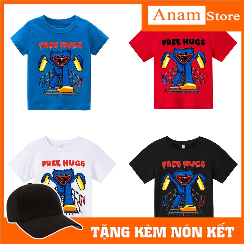 Áo thun cho bé huggy playtime 07 , 4 màu, có size người lớn, Anam Store