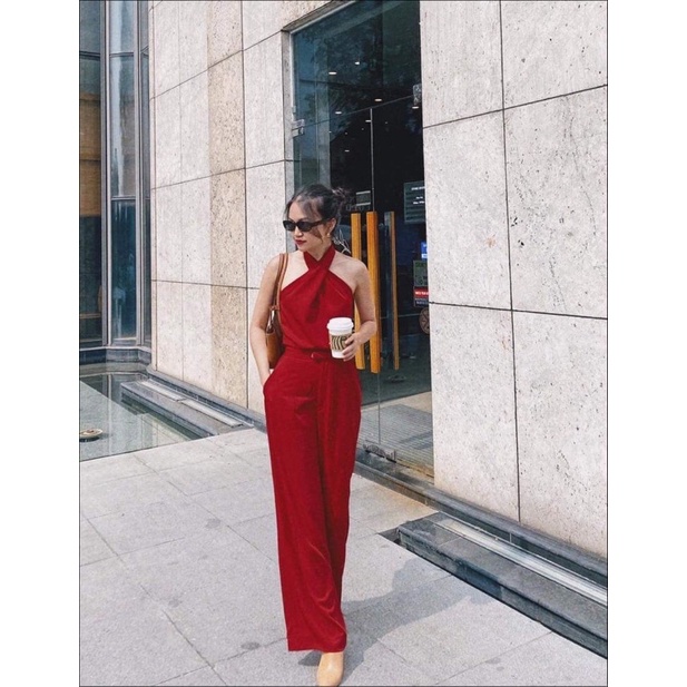 áo cổ yếm chéo màu đo giáng sinh Emwear