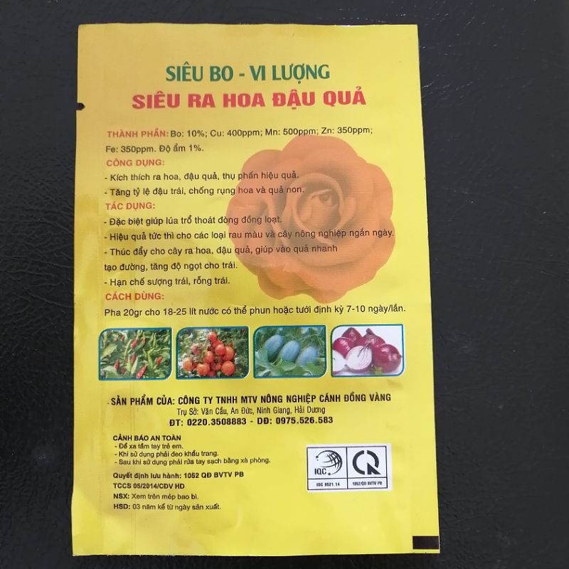 Siêu ra hoa đậu quả - Siêu bo vi lượng - Chống rụng hoa, quả non, dưỡng hoa, dưỡng quả (gói 20gr)