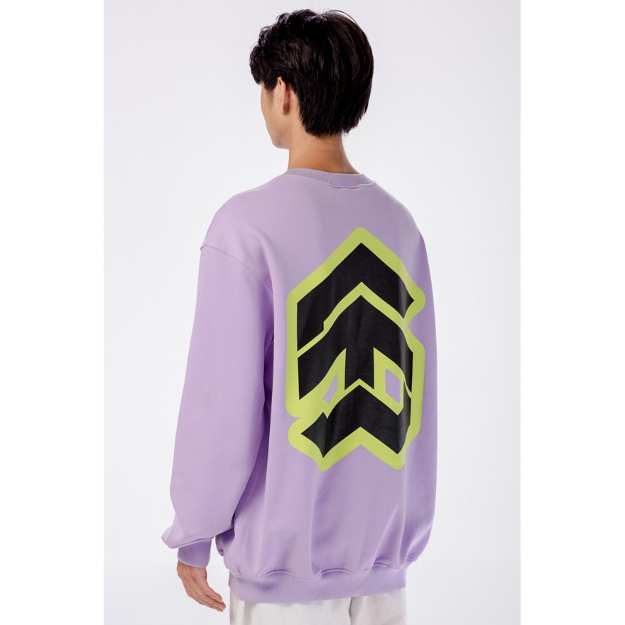 Áo Sweater 5THEWAY /stroke/ Big Logo Square Sweater In Pastel Lilac Màu Tím