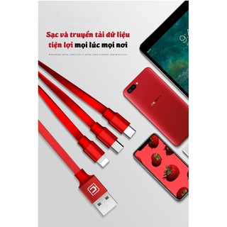 Cáp sạc nhanh đa năng cuộn rút CAFELE 3 in 1 (/Micro USB/Type C)