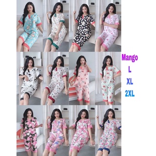 Bộ đồ ngủ pijama lửng ngố chất liệu mango cao cấp có big size