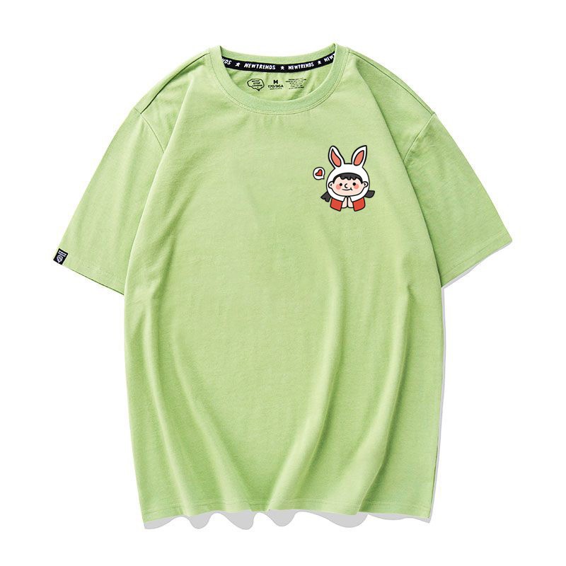 [Hàng Xịn, Gía Tốt] Áo Phông Thun Nữ Tay Ngắn Icon Họa Tiết Cô Bé Tai Thỏ Hàn Quốc - Unisex - Cotton - Mã AT029