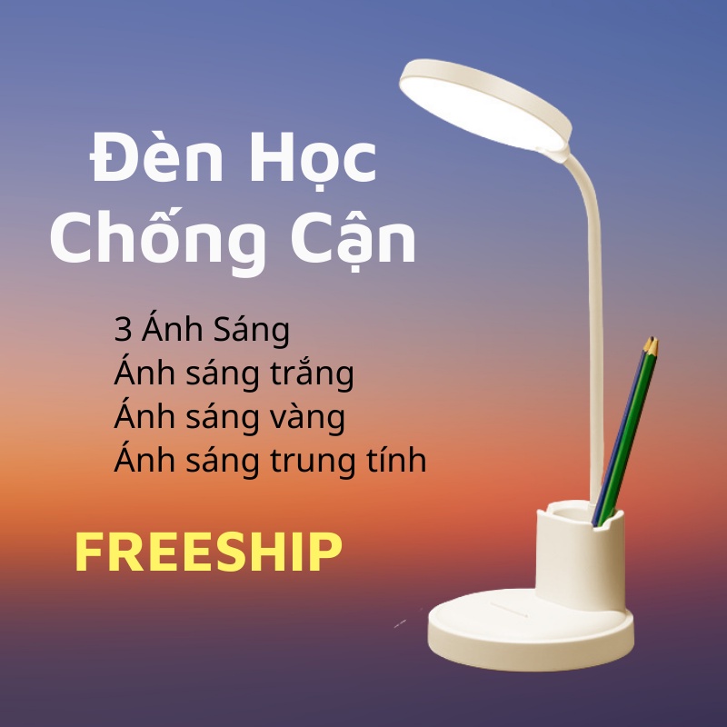 Đèn Học, Đèn Học Mini Chống Cận Để Bàn Học, Bàn Làm Việc Bảo Vệ Mắt SIXTEEN