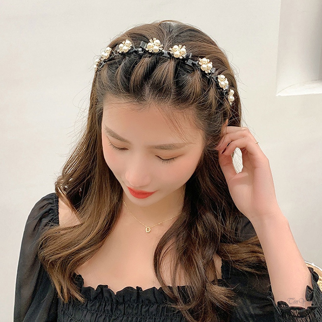 GETNOIVAS Băng Đô Bện Tóc Thời Trang Nữ Tính