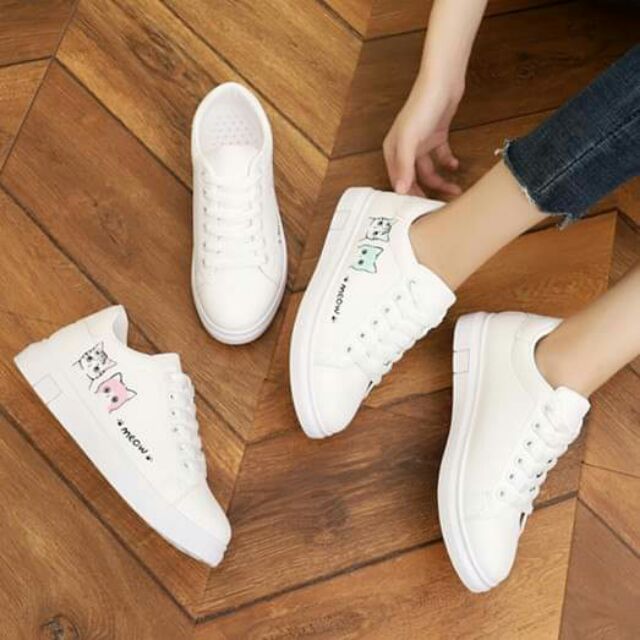 FREESHIP 50K Giày Thể Thao nữ trắng meow meow siêu hot | BigBuy360 - bigbuy360.vn