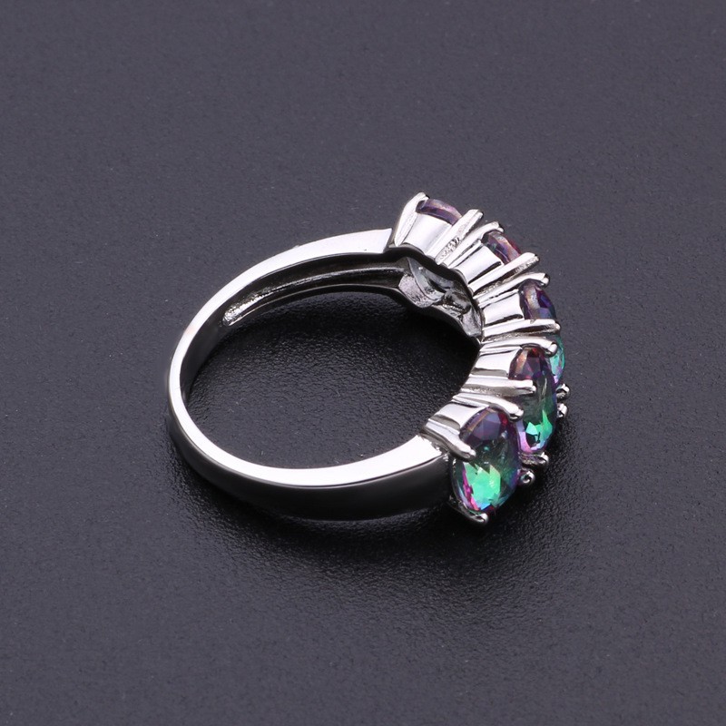 Nhẫn đính đá Zircon màu sắc thời trang ấn tượng