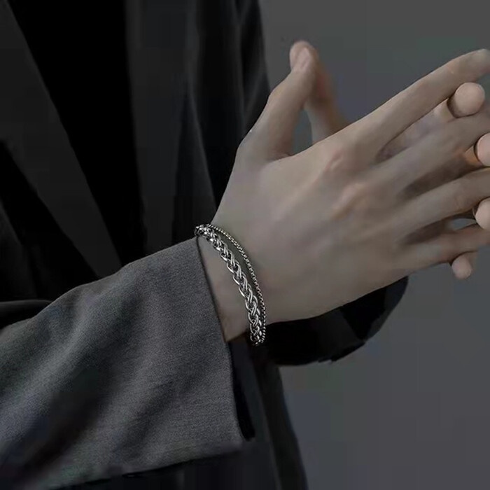 Vòng Tay Nam Lắc Tay Unisex Thời Trang Đeo Tay Nam Nữ Basic Merin Accessories Màu Đen - Vòng Tay Keen