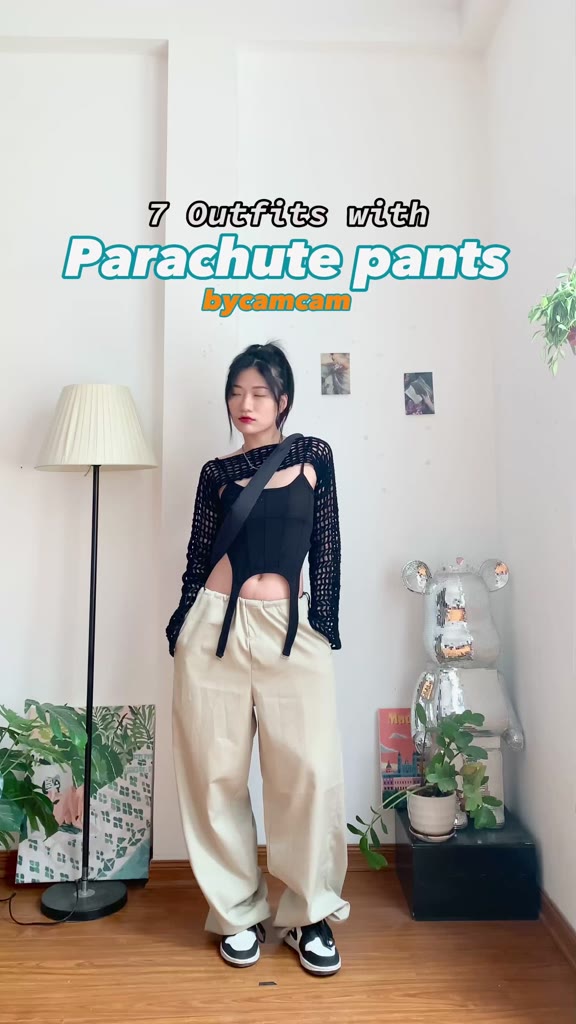 Quần Vải Dù 𝑩𝒚𝒄𝒂𝒎𝒄𝒂𝒎 Ống Rộng PARACHUTE Màu Trơn Thoáng Mát QTD012 | BigBuy360 - bigbuy360.vn