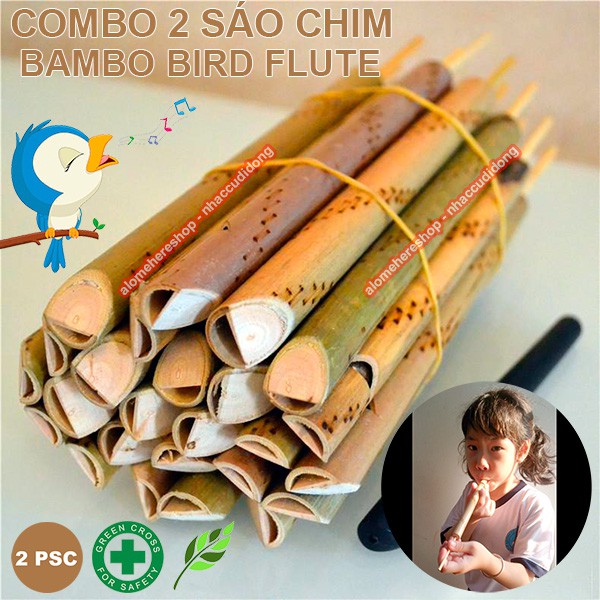 Bộ 2 Sáo Chim Rút Bằng Tre Thân Thiện Môi Trường An Toàn Cho Trẻ Nhỏ Có Clip Âm Thanh Thực Tế