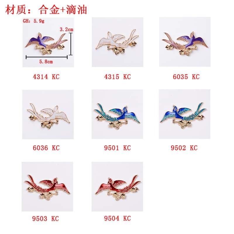 (1 cái)Phiến đúc kim loại hình chim én, Nguyên liệu làm trang sức cổ trang, Nguyên liệu diy