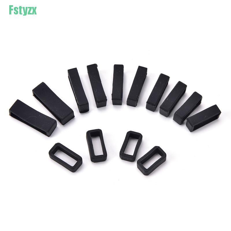 fstyzx 2pcs 14mm-26mm Rubber Silicone Watch Band Loop Strap Small Holder Locker Keeper