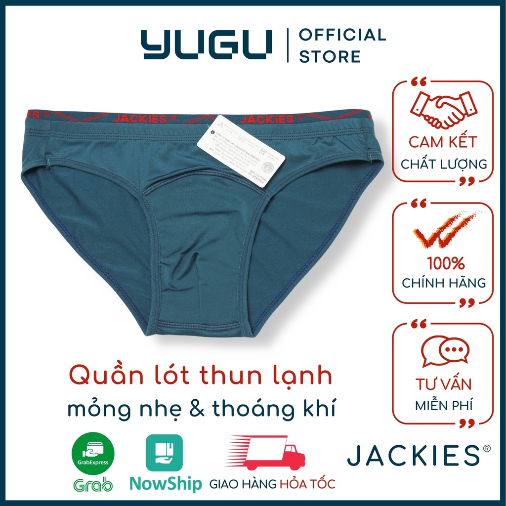 Quần lót nam thun lạnh cao cấp JACKIES Bn04 -YUGU- Quần sịp nam tam giác 40kg-90kg chính hãng Việt Nam, 1 chiếc, che tên