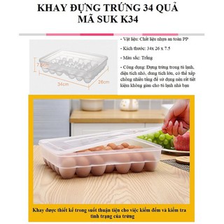 Khay đựng trứng 34 quả có nắp