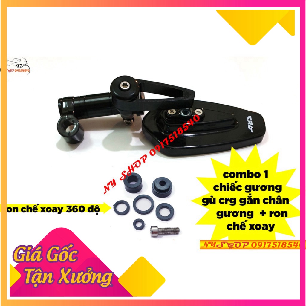 COMBO 1 CHIẾC GƯƠNG GÙ GẮN CHÂN GƯƠNG + RON CHẾ XOAY 360 ĐỘ (Ảnh Sp thật)