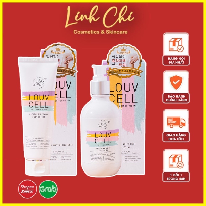 Sữa Dưỡng Thể Trắng Da LOUV CELL Crystal Whitening Body Lotion SPF5 250ml