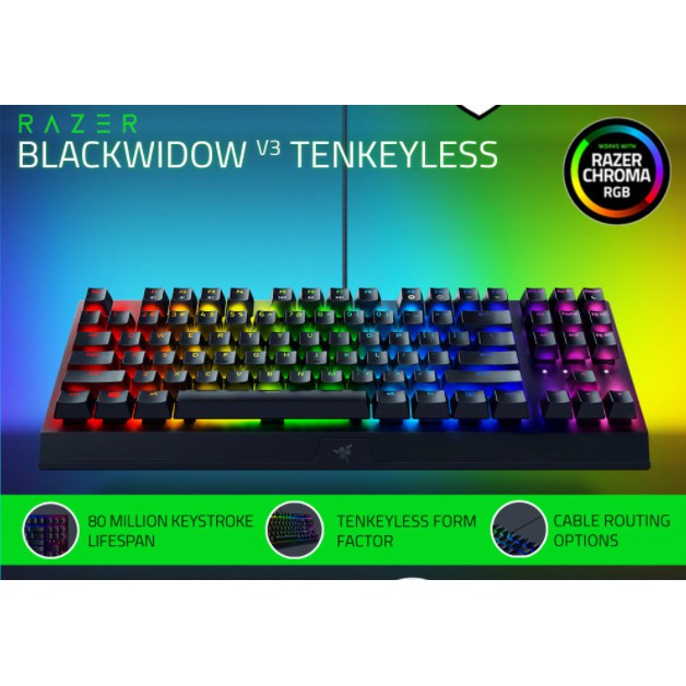 Bàn phím cơ Razer BlackWidow V3 Tenkeyless - Hàng Chính Hãng