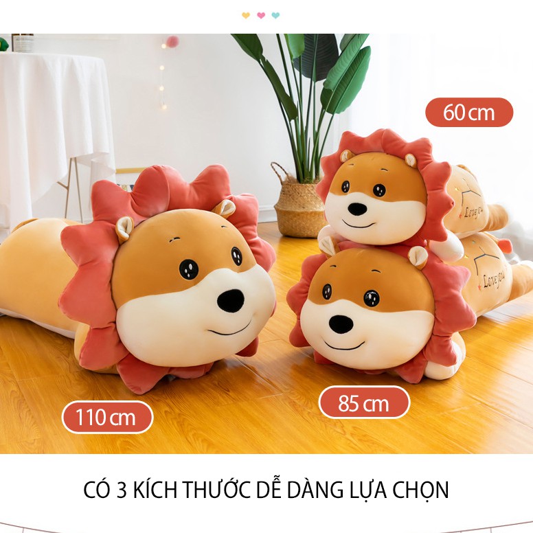 Gấu bông sư tử mặt hoa bông gòn êm ái, Thú bông sư tử nhồi bông siêu to đáng yêu cho bé - Otama Bedding